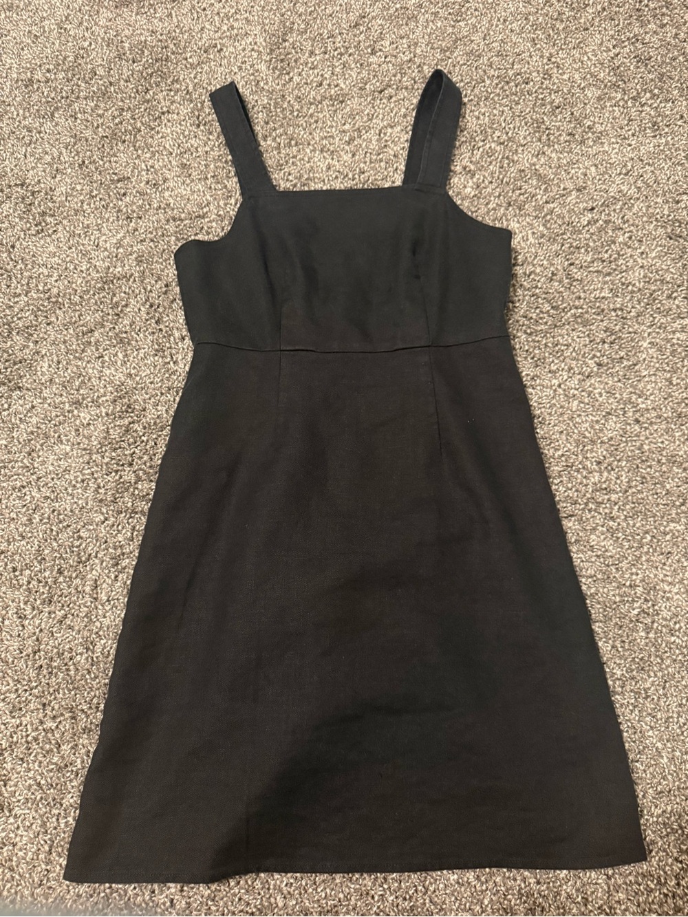 J.Crew black linen mini a line dress